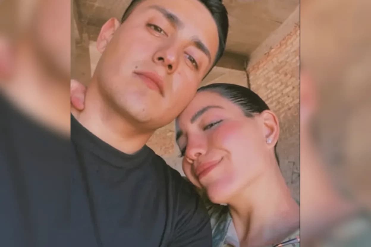 La víctima Camila Agustina Vechiarello, junto con el acusado Carlos Gonzalo Riveros.