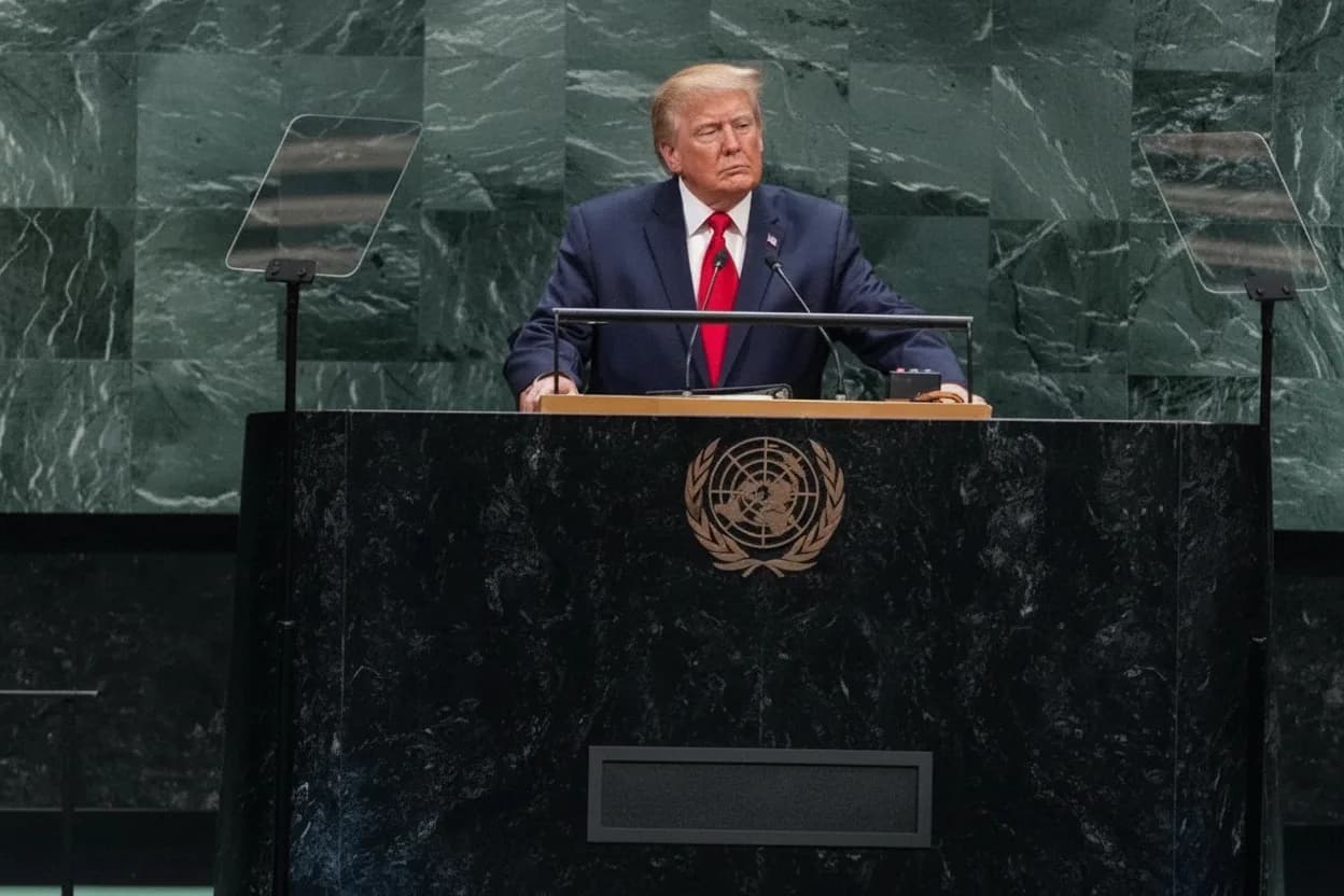 El presidente de Estados Unidos, Donald Trump, habla ante la Asamblea General de la ONU, este 22 de septiembre de 2026, en Nueva York. EFE/Olga Fedorova