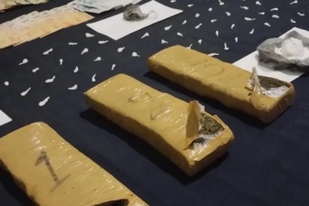Parte de los estupefacientes secuestrados durante los tres allanamientos realizados en diciembre de 2025.