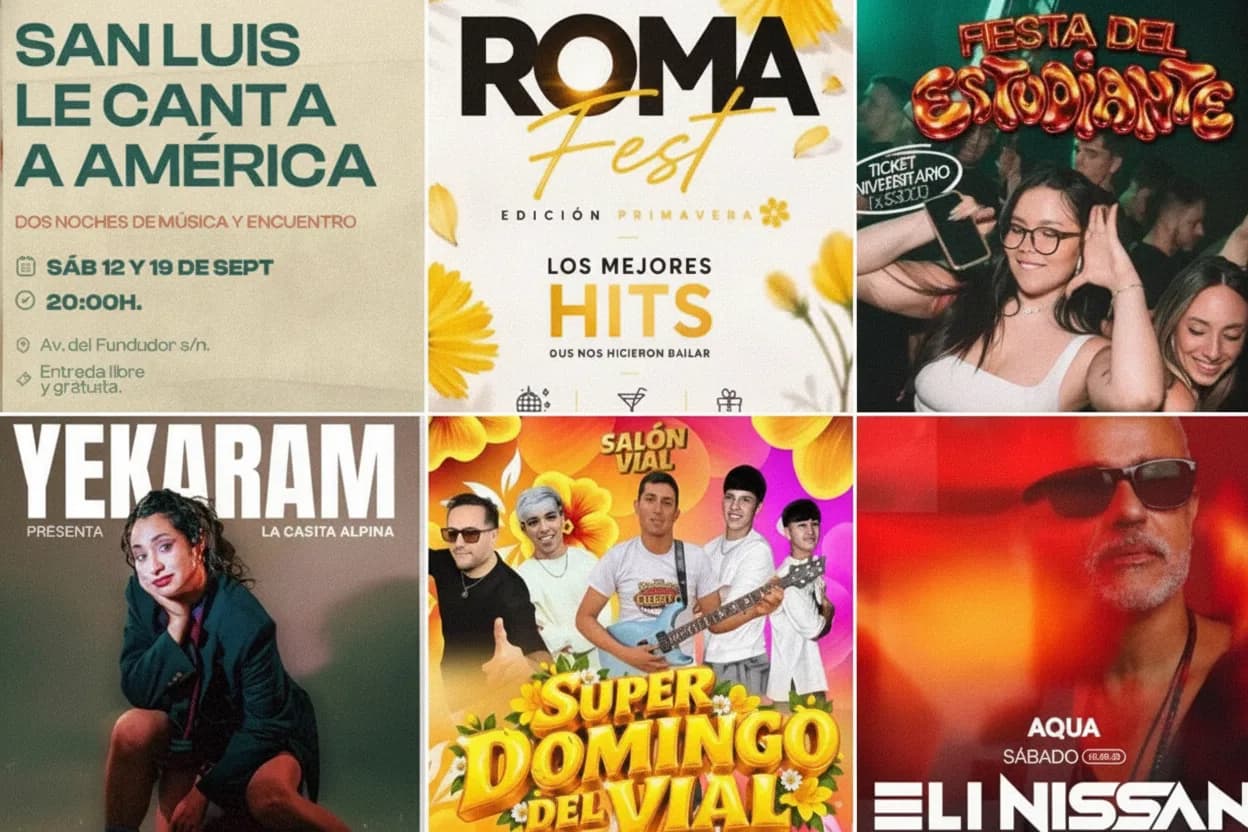 La primavera llega con fiestas, música y espectáculos: la agenda del fin de semana en San Luis.