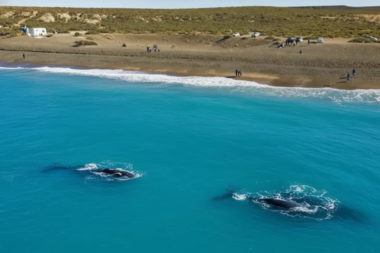Playa El Doradillo, uno de los mejores lugares de Chubut para avistar ballenas.